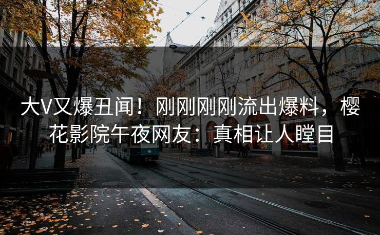 大V又爆丑闻！刚刚刚刚流出爆料，樱花影院午夜网友：真相让人瞠目