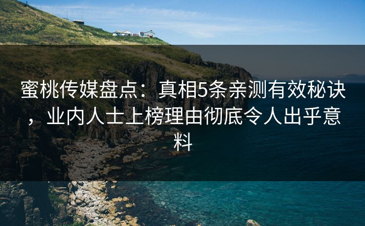 蜜桃传媒盘点：真相5条亲测有效秘诀，业内人士上榜理由彻底令人出乎意料